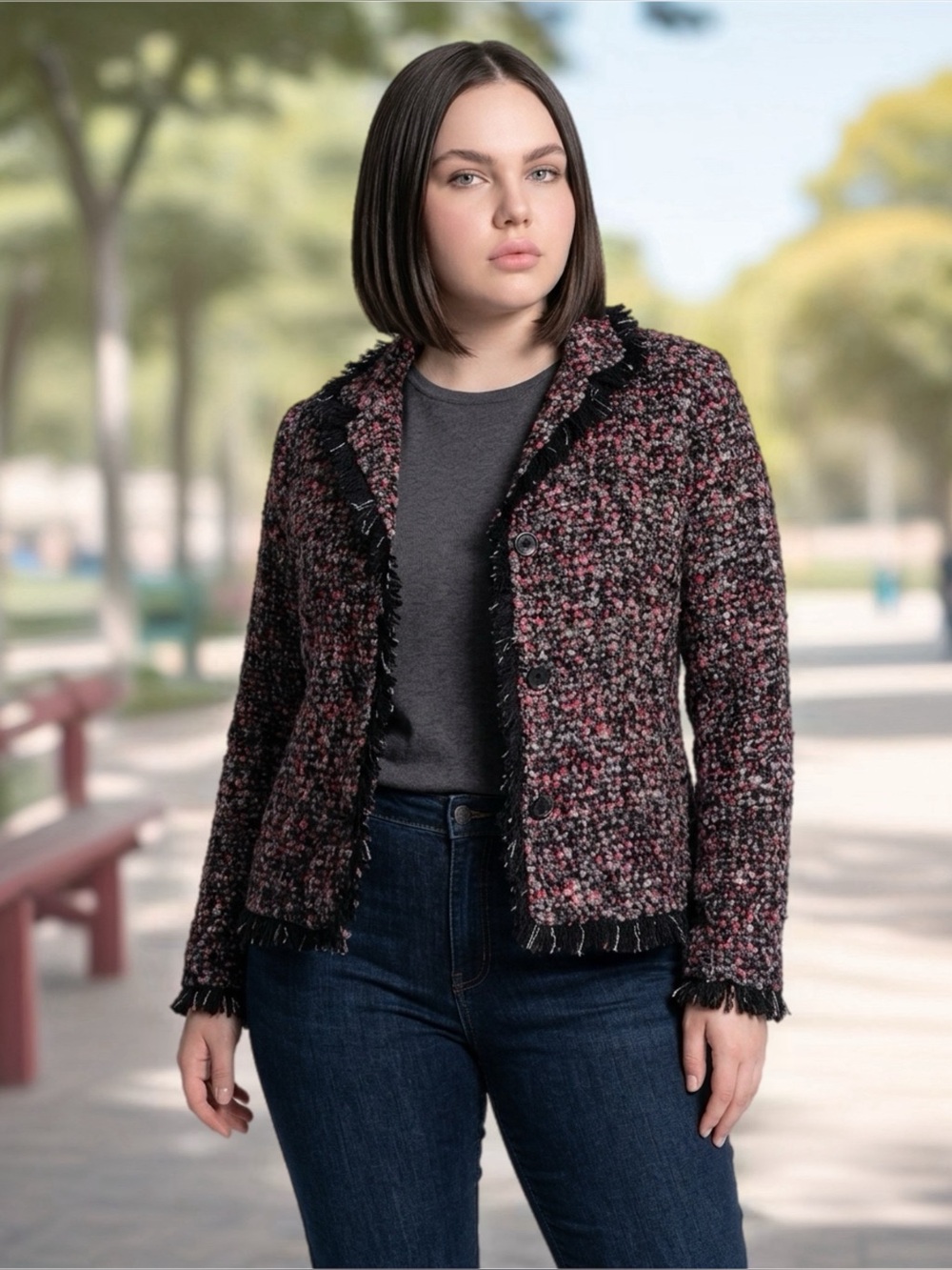 ❤️Price Drop❤️Carole Little Multicolor Tweed Jacket